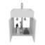 Meuble-lavabo de salle de bain Meka 45 avec deux tiroirs et tablette ouverte, rangement mural, blanc-754060260