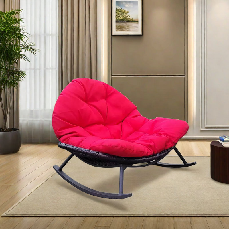 Chaise berçante Shell Style, Rouge, Noir