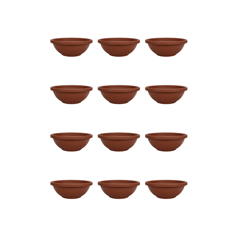 Ceramic Pot Planter, 8" H x 18" W x 18" D, Brown, 12