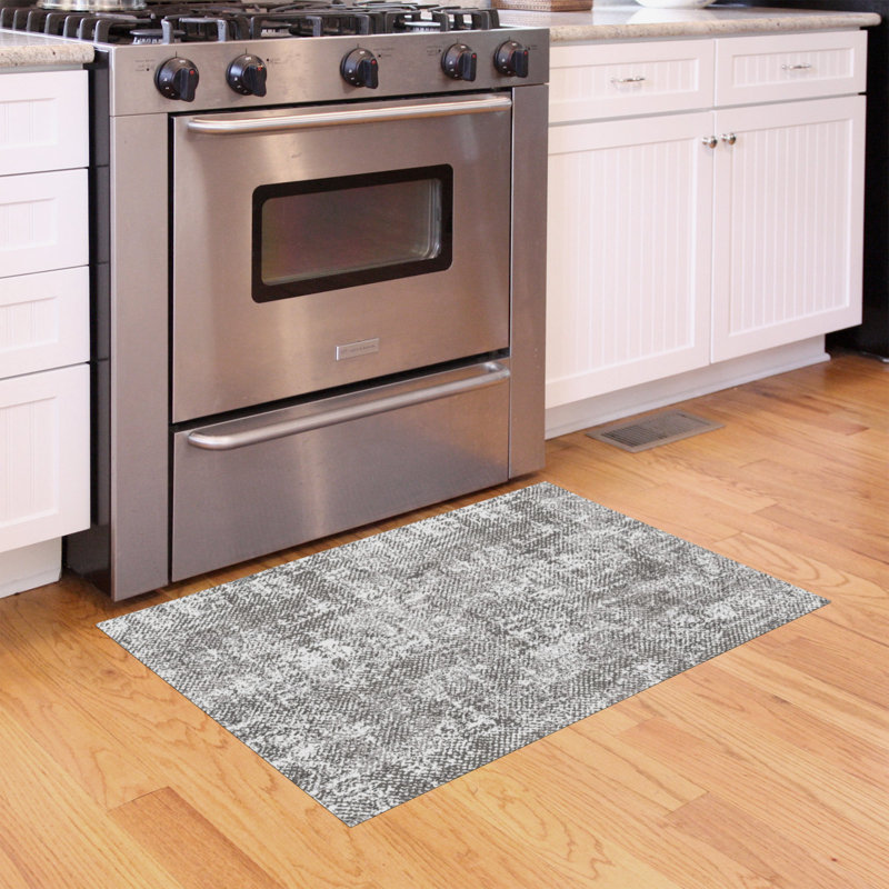 Un-Rug in Distress Low Profile Kitchen Mat by Matterly, Rectangle 2' x 3'