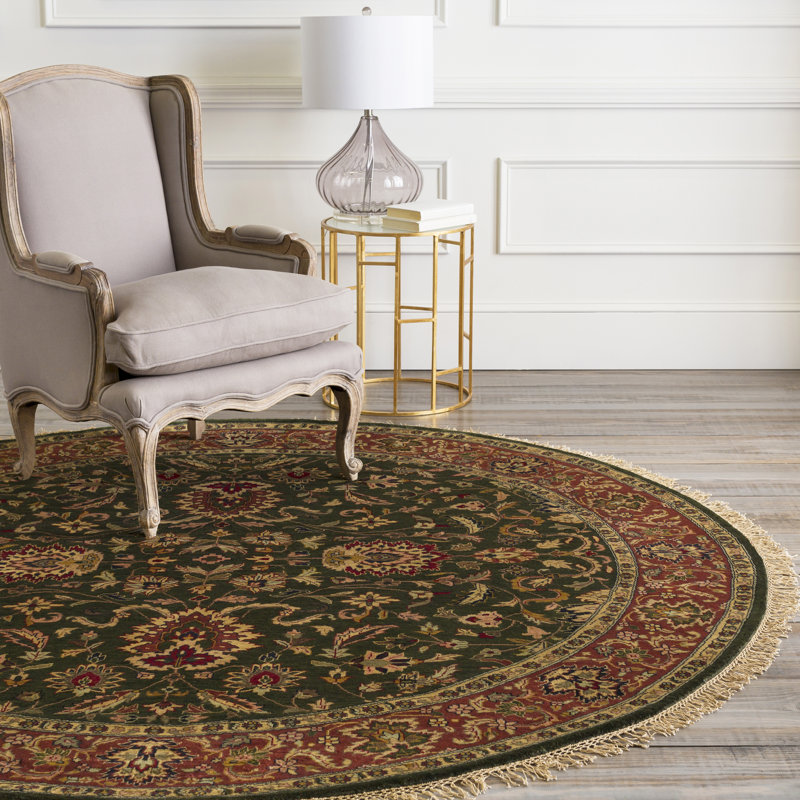 Barlett Wool Oriental Indoor Rug, Round 8'