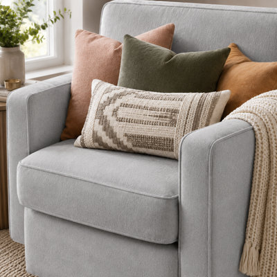 Chenlune 42.1-Inch Modern Chenille Accent Chair, Wide Single Sofa with Square Arms, Sewn Fixed Pillow Back, Removable Foam and Pocket-Spring Seat Cushion, Yellow Iron Legs