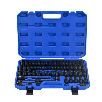 67 Tool Kit With Long And Short , Universal Extension Rods, , Ratchet Wrenches, Quick Couplings In Black Blue For Garage Diy Shop Work Any Job