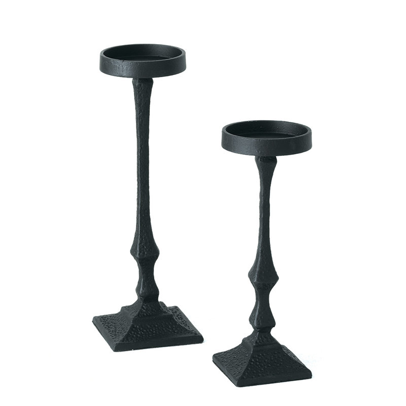 Ensemble de chandelles de table en fer 2 pièces