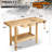 60" Heavy Duty Wood Workbench Work Bench Table With Drawer And Adjustable Handle For Workshop Garage-990301615