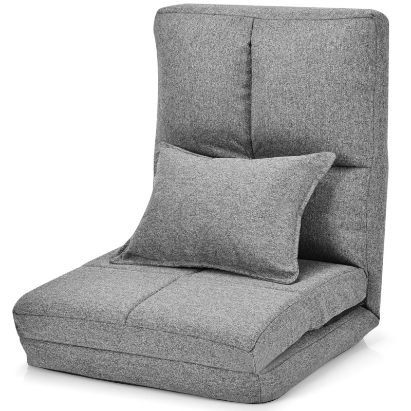 Alanis Twin 103cm Velvet Futon Chair, Grey Velvet