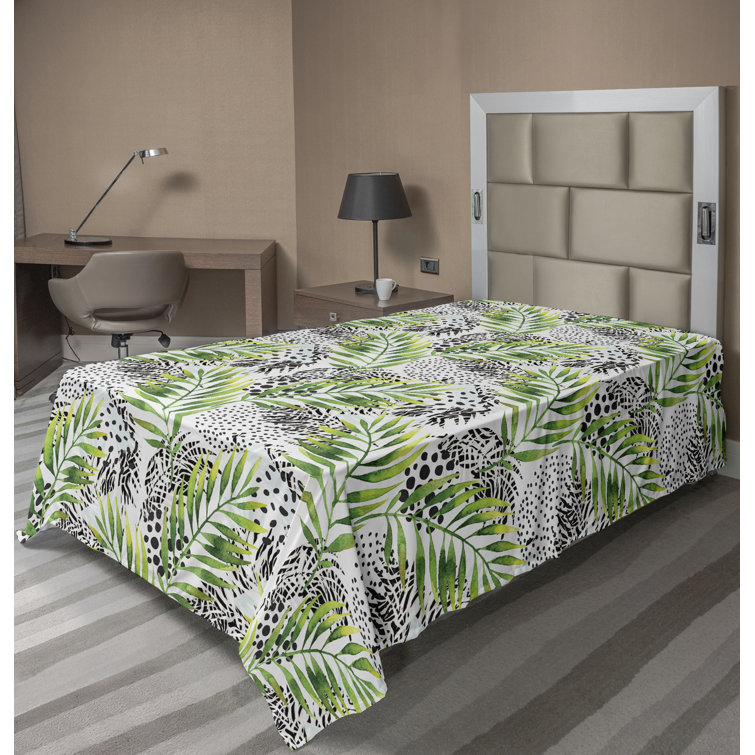 Drap plat à motif floral bohème Ambesonne