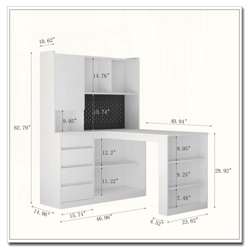 Bureau en L, Blanc2