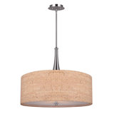Marysville 3 Light Chandelier With Cork And Brushed Nickel Finish And Cork Shade
