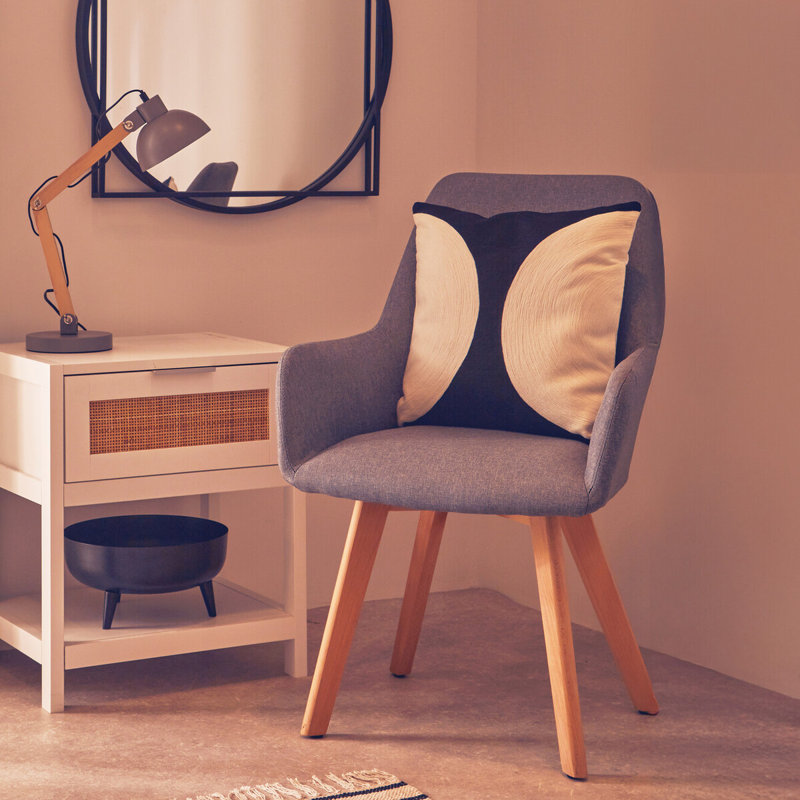 Kai 51cm H Polyester Blend Upholstered Armchair, Grey