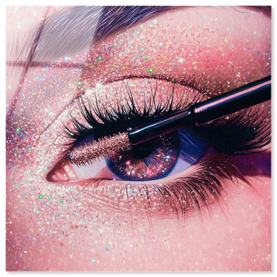 Mascara Sparkle Girl Acrylic Print Fashion Art Prints by Art Remedy