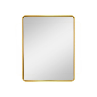 20*28 Inch Gold Metal Framed Wall Mount Or Recessed Bathroom Medicine Cabinet With Mirror