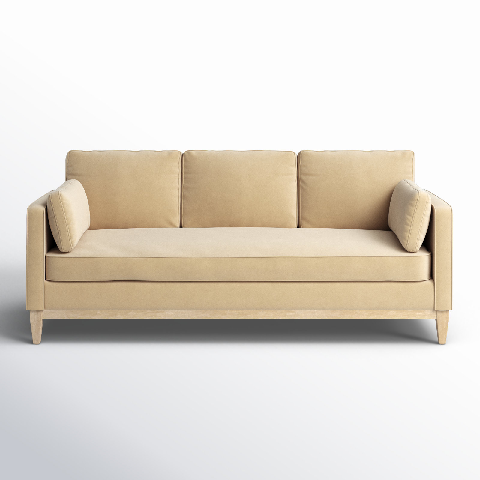 Pera 84'' Upholstered Sofa, Fawn Brown Velvet