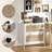 2 Drawer File Cabinet with Lock, Vertical Filing Cabinet with Keys, Rattan Drawers and Adjustable Hanging Bar for Letter, A4 and Legal Size Paper, White