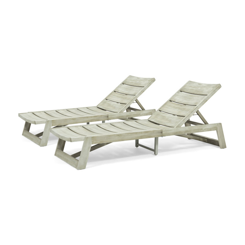 Chaise longue grise en bois et en métal gris avec sièges réglables Détails sur les fonctionnalités Siège ergonomique (2 (2) capacité des accessoires