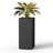 Fugate Durx-Litecrete 11" W x 23.5" H Concrete Rectangular Flower Planter Indoor Outdoor Plant Pot with Drainage Holes, Dark Charcoal-839248271-850268474