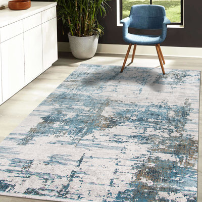 Tapis abstrait bleu