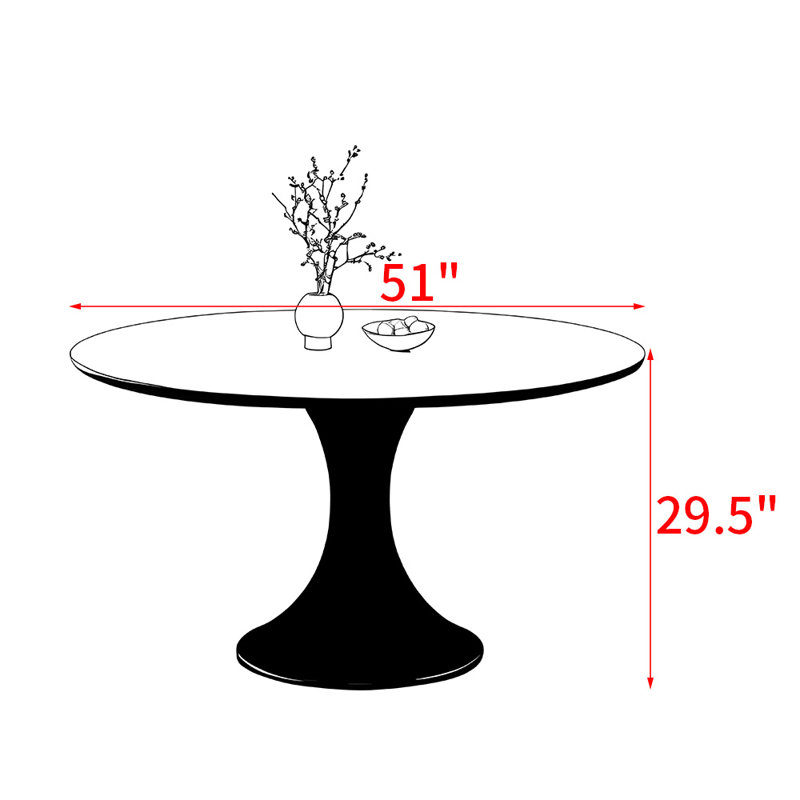American style retro solid wood round table, 29.5"H x 51"L x 51"W