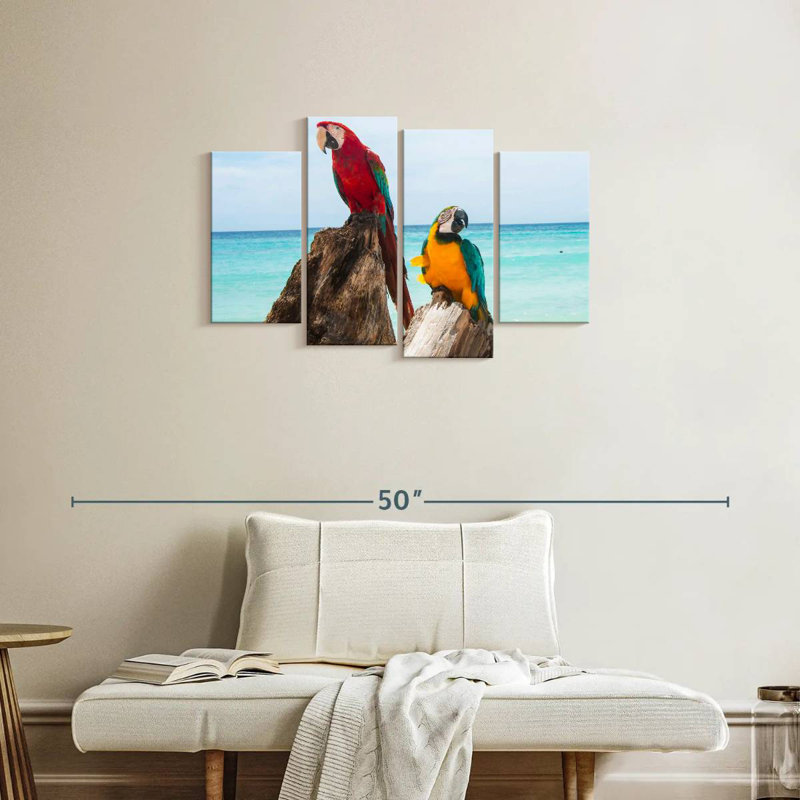 Brampt Resting Macaws, 22'' H x 36'' W