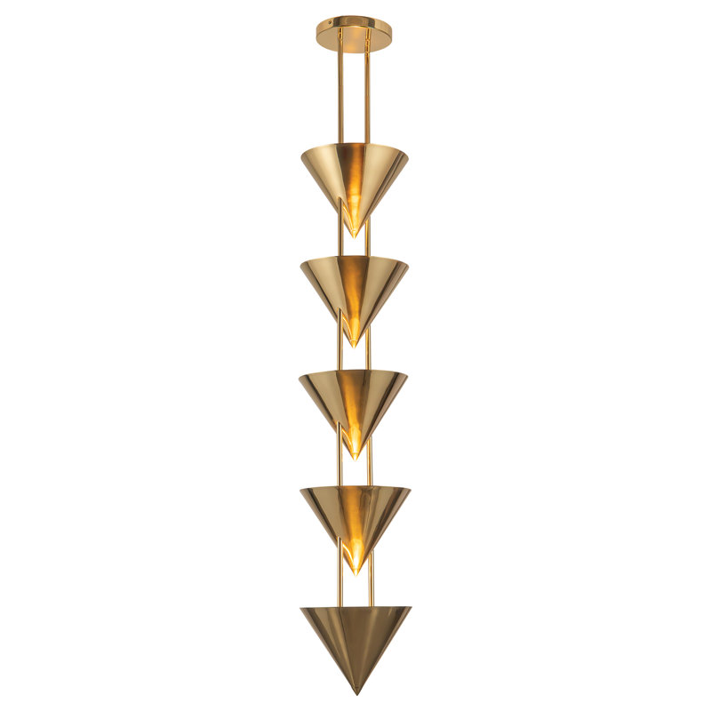 Versus 10-in Brass Pendant, Brass, 10