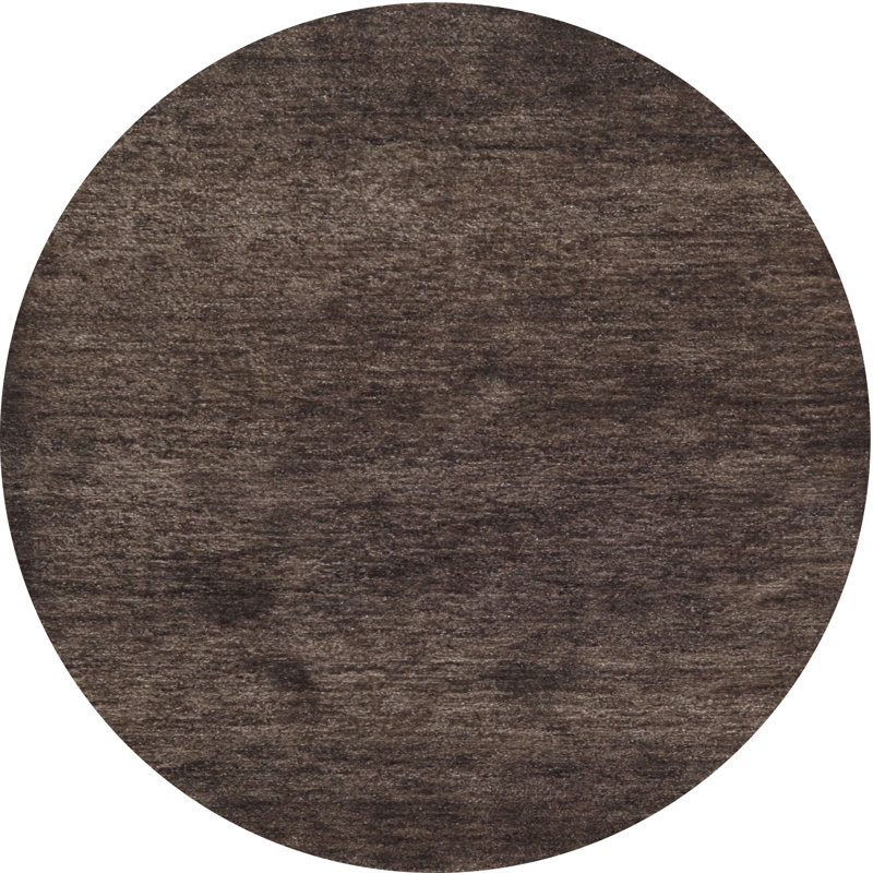 Tapis contemporain noir, Rond 5 pi