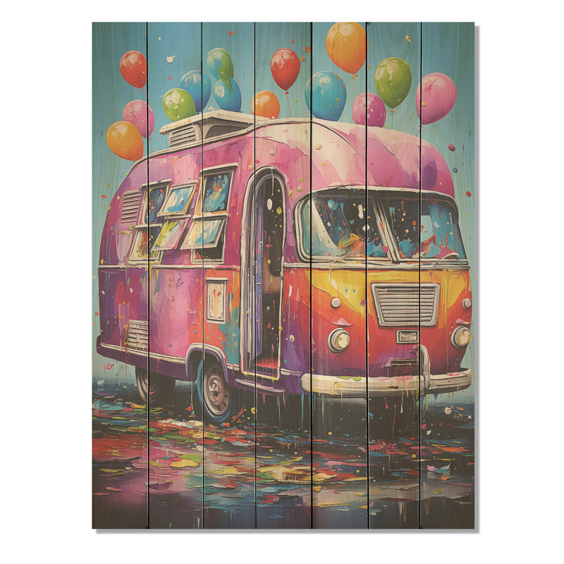 Prairie Party Camping Van - voyage de camping sur bois, H 20 po x l 10 po