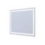 Miroir de salle de bain 40 po x 32 po à DEL avec éclairage avant et arrière, miroir de meuble-lavabo à intensité variable, 3 températures de couleur, antibuée, imperméable IP44, montage horizontal ou vertical, finition argentée