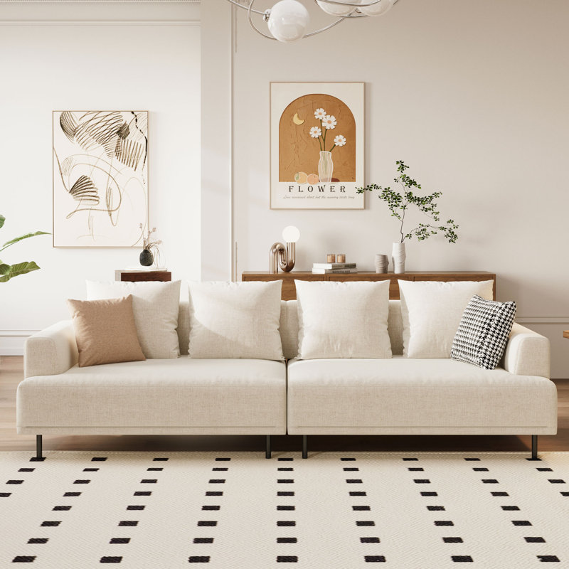 Canapé en tissu à coussin souple moderne avec coussins de style 109,44 po Arenzville