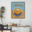 Cadre flottant Cappuccino à rayures bleues et orange, design par Yen-293056912-293056915