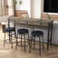 Ensemble table et chaises de salle à manger à 3 tiroirs avec prises électriques, ensemble table de bar et tabourets ronds en PU, montage facile, table + tabouret noir-348072348-348072032-348072350-348072346
