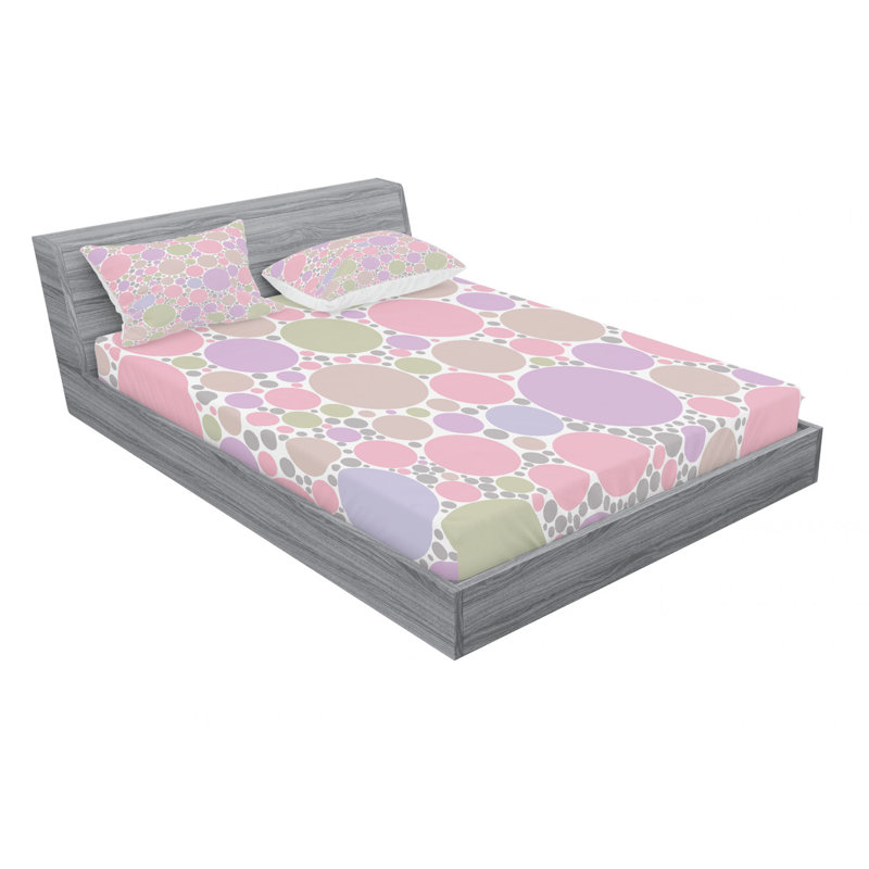 Microfiber Polka Dots Sheet Set, Full Sheet Set with Fitted Sheet