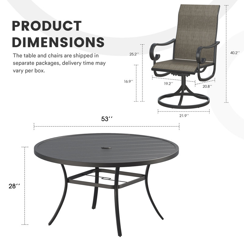 Ensemble repas pour patio, Noir