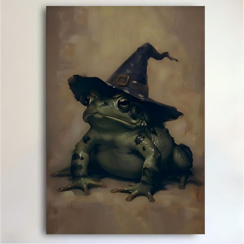 Art mural rétro sur toile 24 "x 36" Spooky Toad