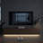 Calonne Floating Fluted TV Stand for 70" TV, LED Lighting & Flip-Down Storage, Free Standing Media TV Console