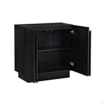 Buffet Mid-Century moderne, armoire de rangement en bois avec portes arquées pour la cuisine ou le salon