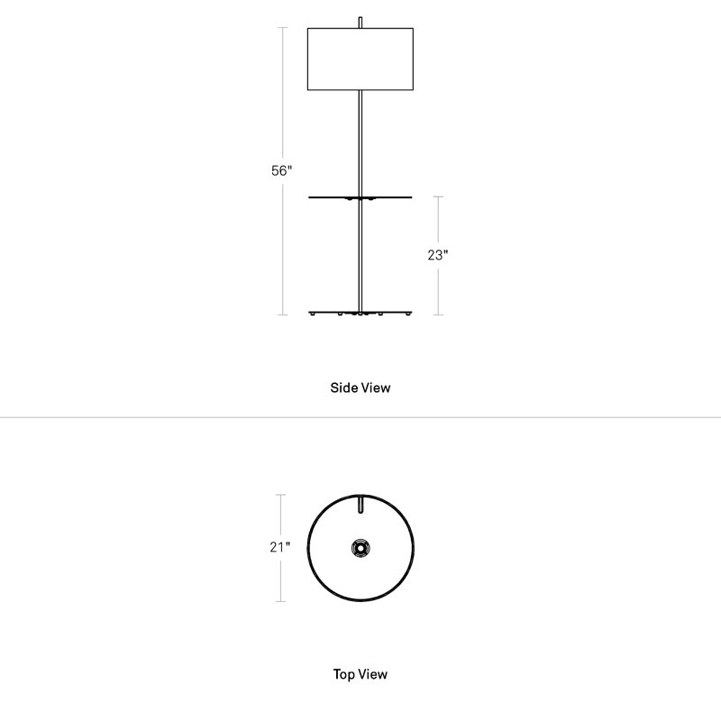 Note Tray Table Floor Lamp, Light Gray