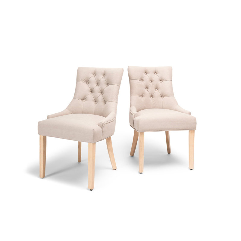 Norval Upholstered Dining Chair, White Wash , Sand