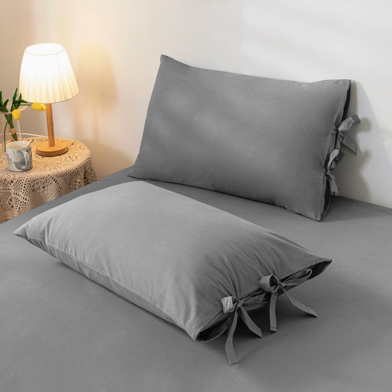 Priyanka Microfiber Solid Colour Duvet Cover Set with Pillowcases, Super King, Grey