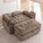 Double Recliner Sofa with USB Charging and Storage Ottoman-1065744521