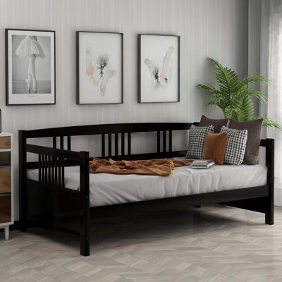 Modern Solid Wood Daybed, Multifunctional, Twin Size, Espresso