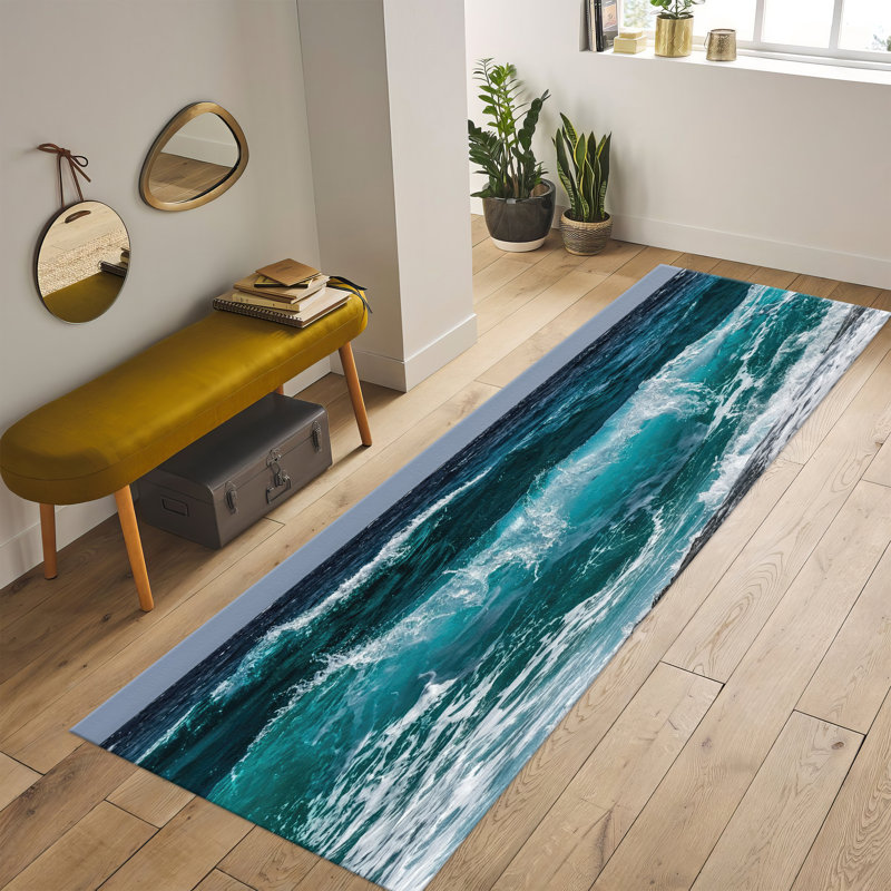 Modern Abstract Printed Rug with Soft Pile - Luxurious Indoor Floor Covering with Vibrant Color Palette and Unique Artistic Design Theme