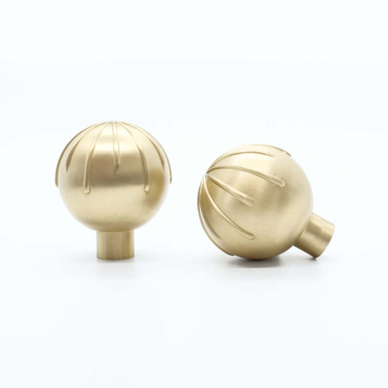 Sunburst Round Knob, Satin Brass