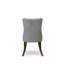 L'ensemble de salle à manger 5 pièces comprend une table ronde et 4 chaises rembourrées en similicuir gris clair avec dossier capitonné, noyer antique-1074924227-1074924254