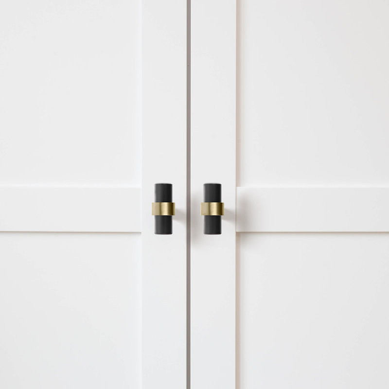 Emery 1 1/2" Length Bar Pull Multipack, Matte Black/Satin Gold
