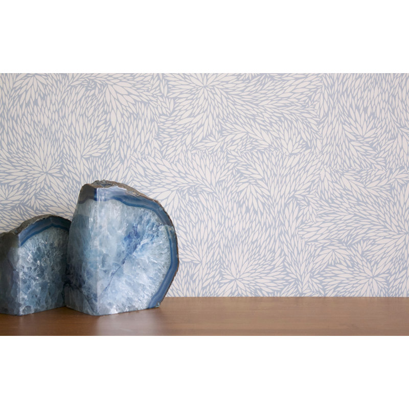Floral Wallpaper Double Roll, Blue Haze