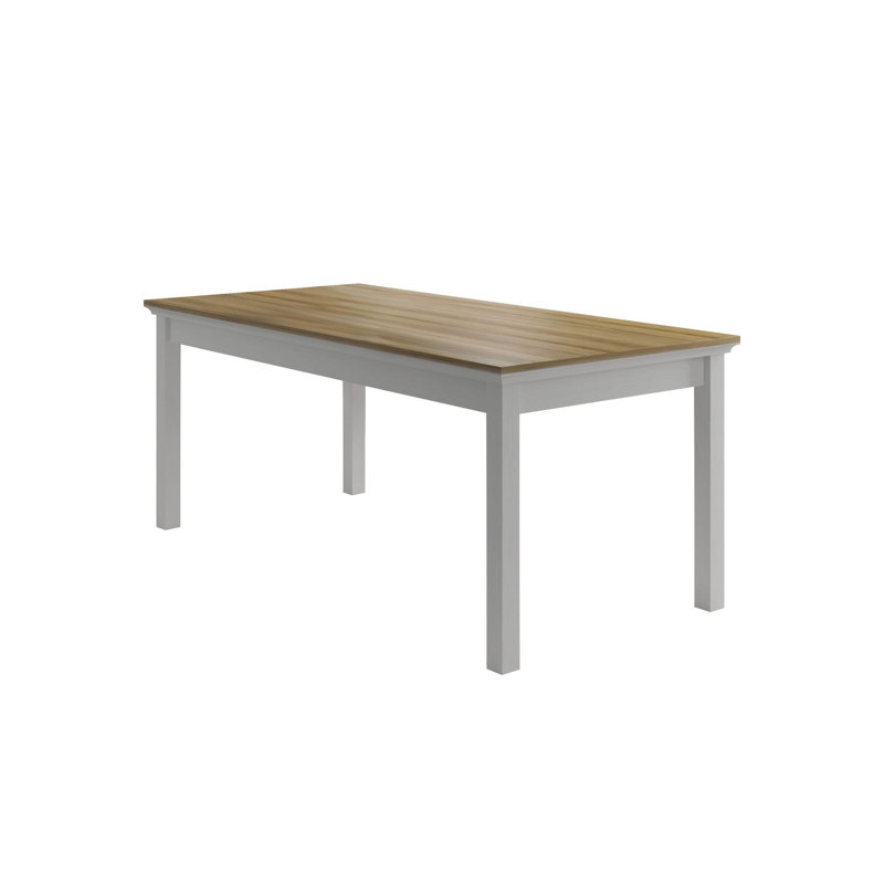 Table de salle à manger rectangulaire avec pieds en panneau de fibres à densité moyenne - l 71 po x H 31 po x P 36 po - crème / gris