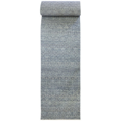 One-of-a-Kind Runner 2'6" X 12'2" New Age Runner Area Rug Blue