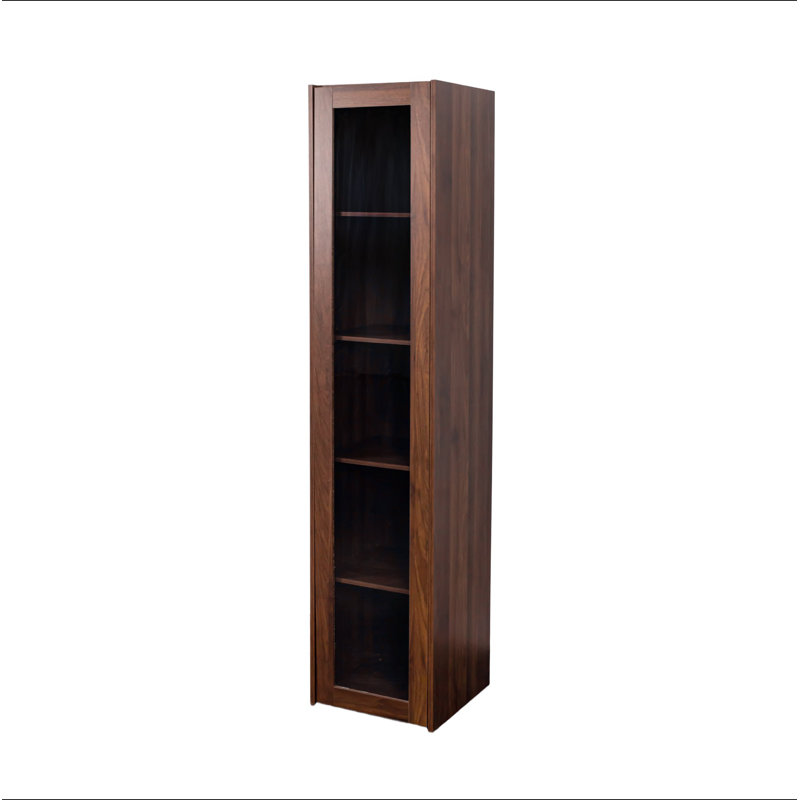 Vitrine avec portes en plaque d'acrylique transparente, armoire de rangement Curio avec 5 tablettes, bibliothèque avec lumières DEL