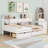 Wooden Daybed with Storage Drawers and Adjustable Study Desk-685555955-685555952