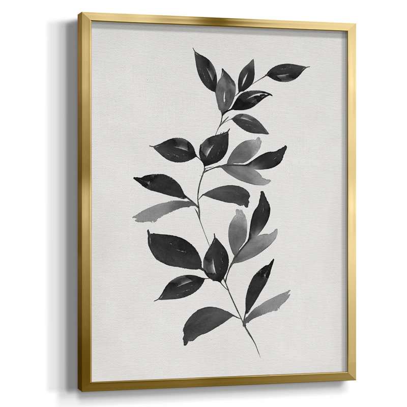 «Chinoiserie 2 Tan I» - reproduction de cadre photo simple, Toile avec cadre doré, Pas de tapis